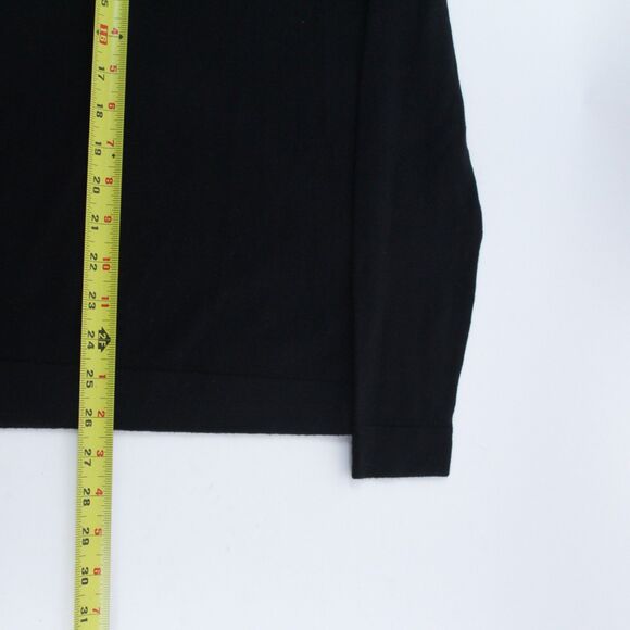 NWT Saks 5th Avenue Mens Black V-Neck Ribbed Merino Wool Pullover Sweater Medium - Picture 3 of 10